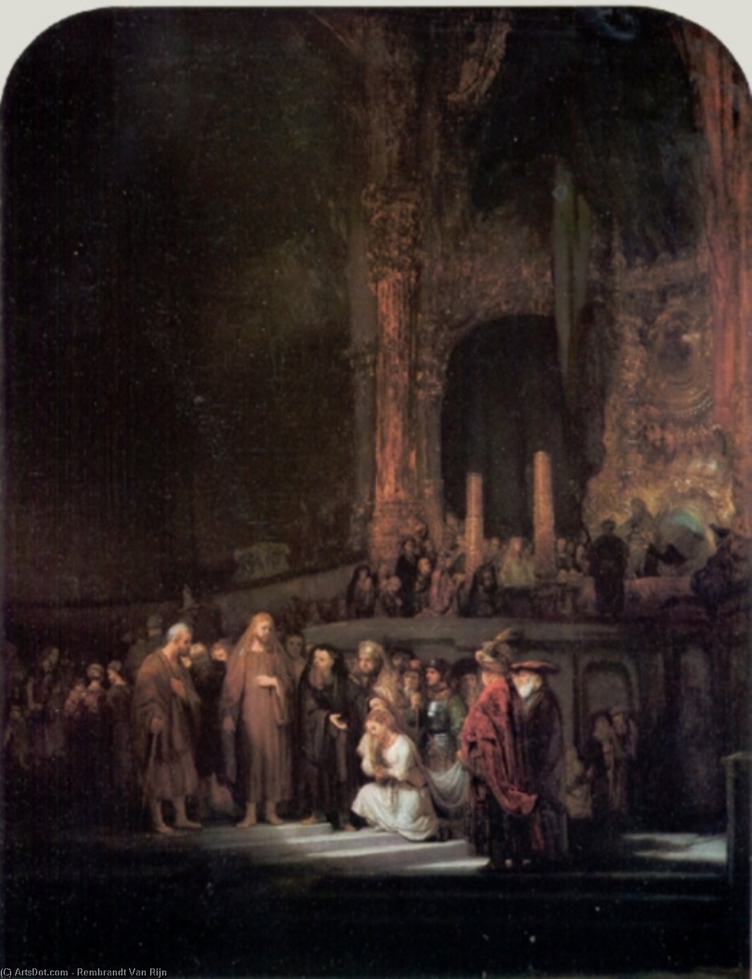 WikiOO.org - Encyclopedia of Fine Arts - Malba, Artwork Rembrandt Van Rijn - The Woman taken in Adultury