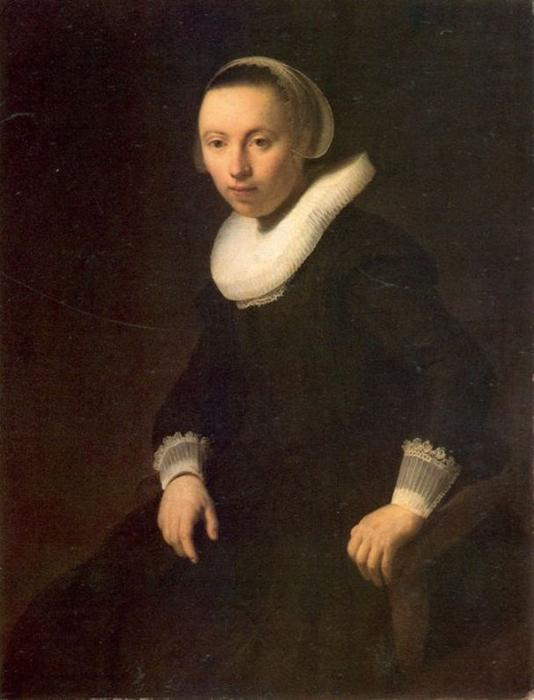 Wikioo.org - The Encyclopedia of Fine Arts - Painting, Artwork by Rembrandt Van Rijn - Young Woman in a Chair
