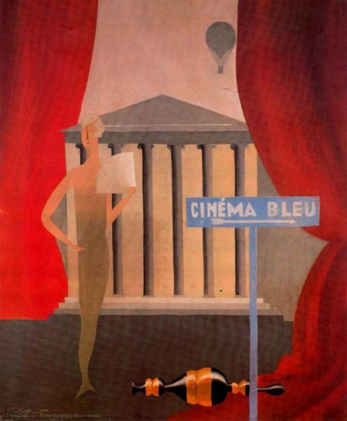 Wikioo.org - The Encyclopedia of Fine Arts - Painting, Artwork by Rene Magritte - Blue cinema