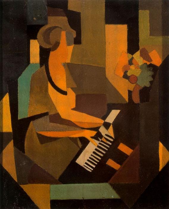WikiOO.org - Enciklopedija dailės - Tapyba, meno kuriniai Rene Magritte - Georgette at the Piano