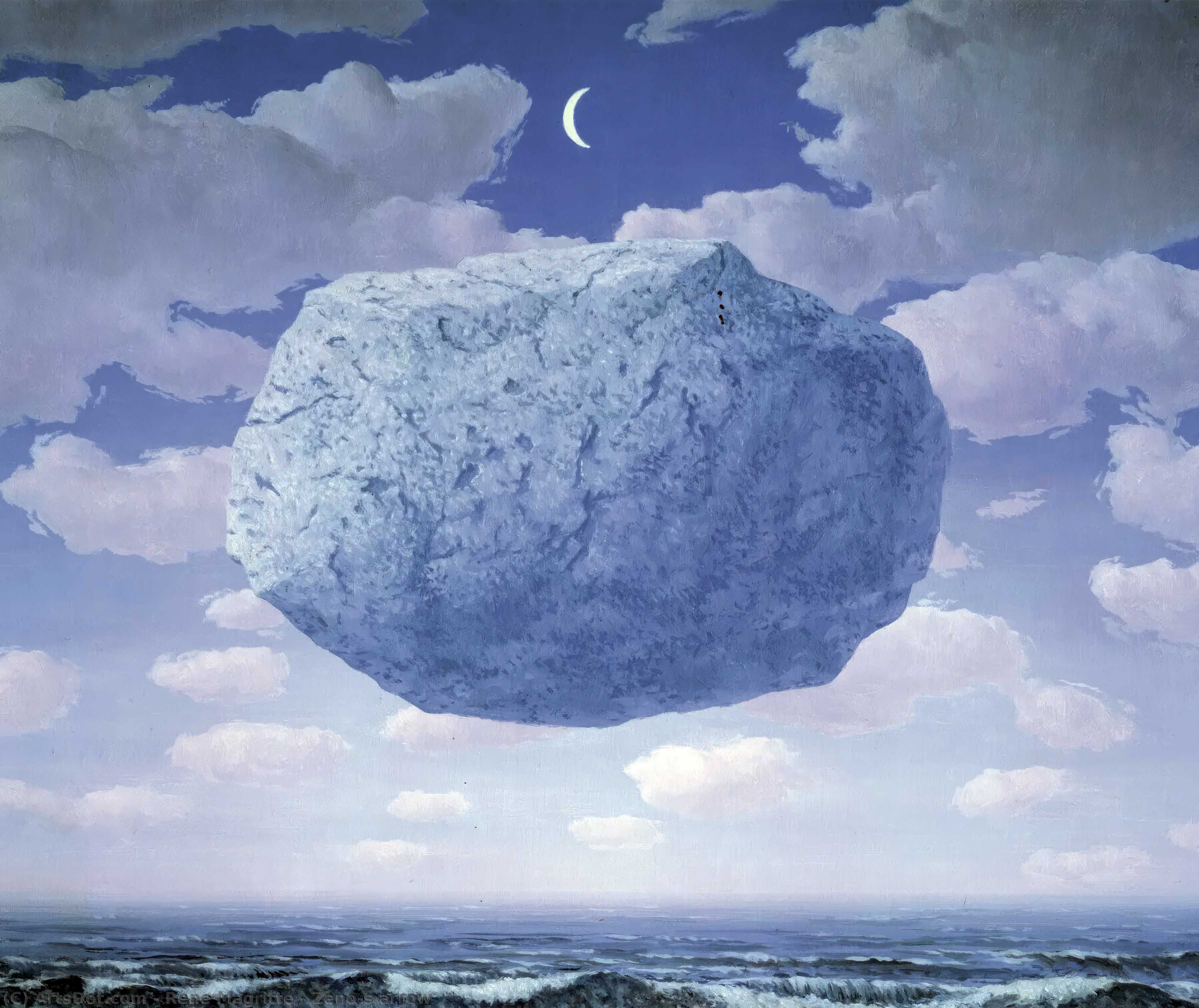Wikoo.org - موسوعة الفنون الجميلة - اللوحة، العمل الفني Rene Magritte - La flecha de Zenón