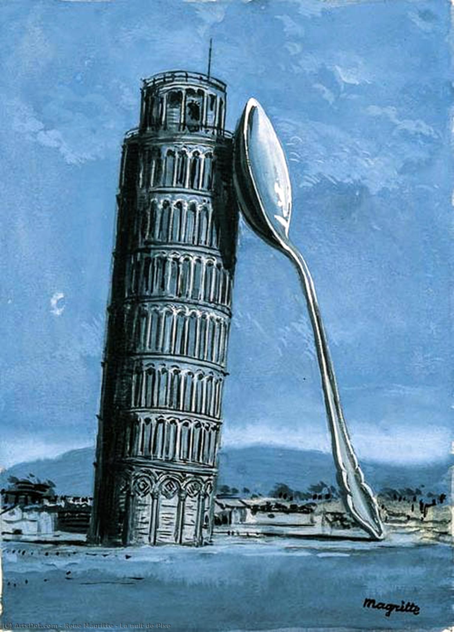 Wikioo.org - The Encyclopedia of Fine Arts - Painting, Artwork by Rene Magritte - La nuit de Pise