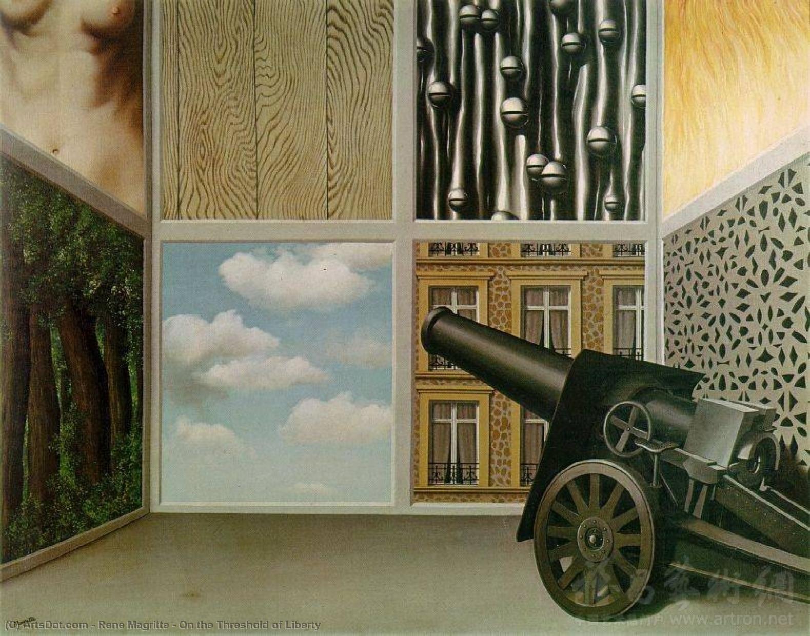 Wikioo.org - The Encyclopedia of Fine Arts - Painting, Artwork by Rene Magritte - On the Threshold of Liberty