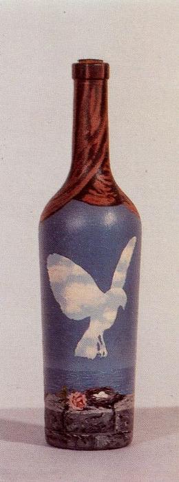 WikiOO.org - Encyclopedia of Fine Arts - Schilderen, Artwork Rene Magritte - Painted Bottle