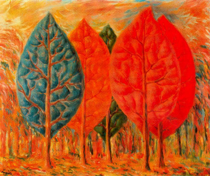 Wikoo.org - موسوعة الفنون الجميلة - اللوحة، العمل الفني Rene Magritte - The fire