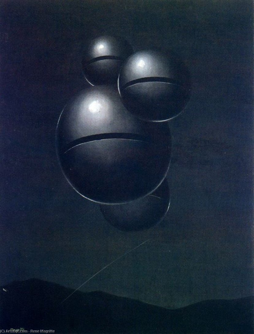 Wikioo.org - The Encyclopedia of Fine Arts - Painting, Artwork by Rene Magritte - The Voice of Space (La Voix des airs)