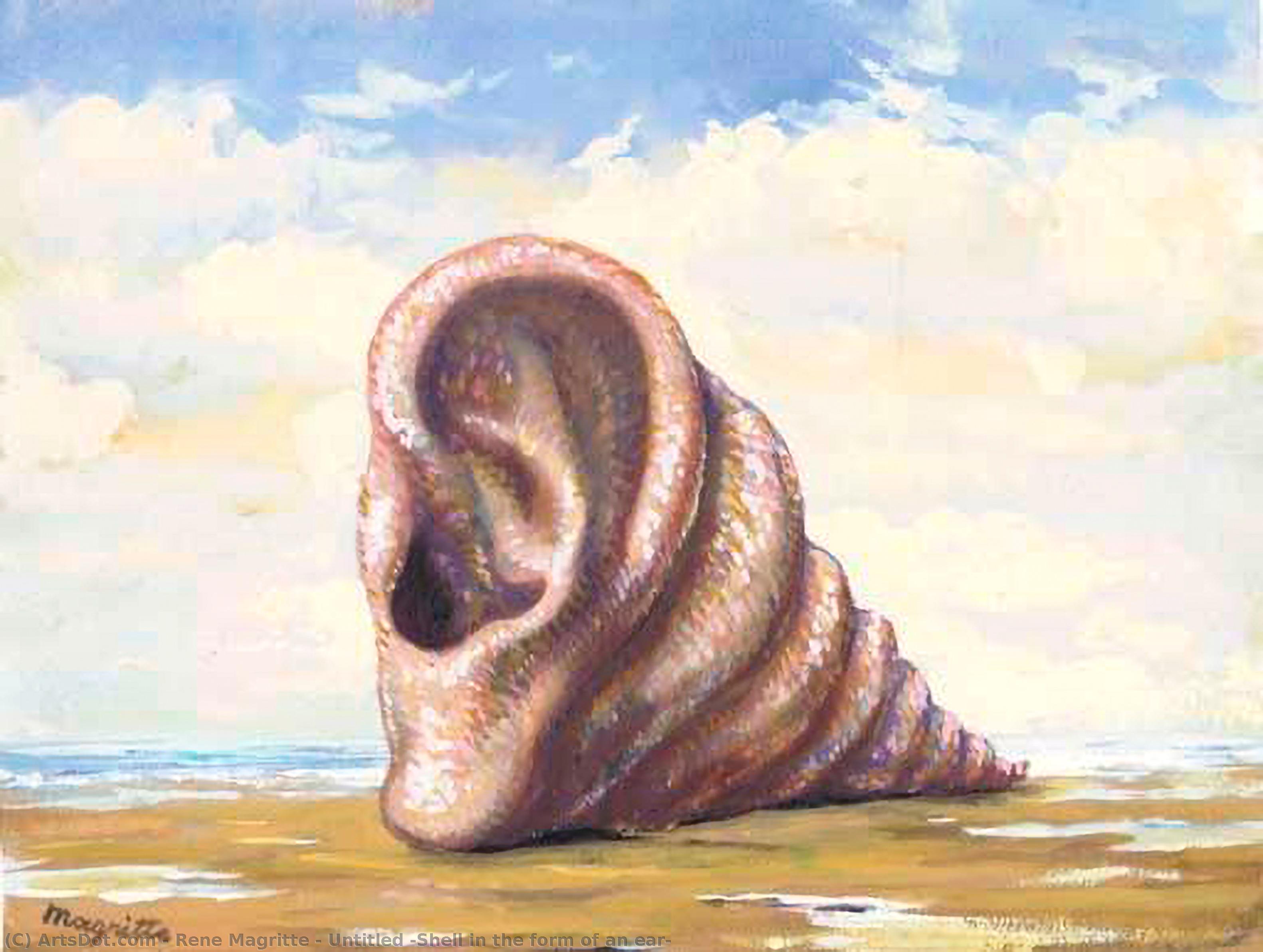 Wikioo.org - The Encyclopedia of Fine Arts - Painting, Artwork by Rene Magritte - Untitled (Shell in the form of an ear)
