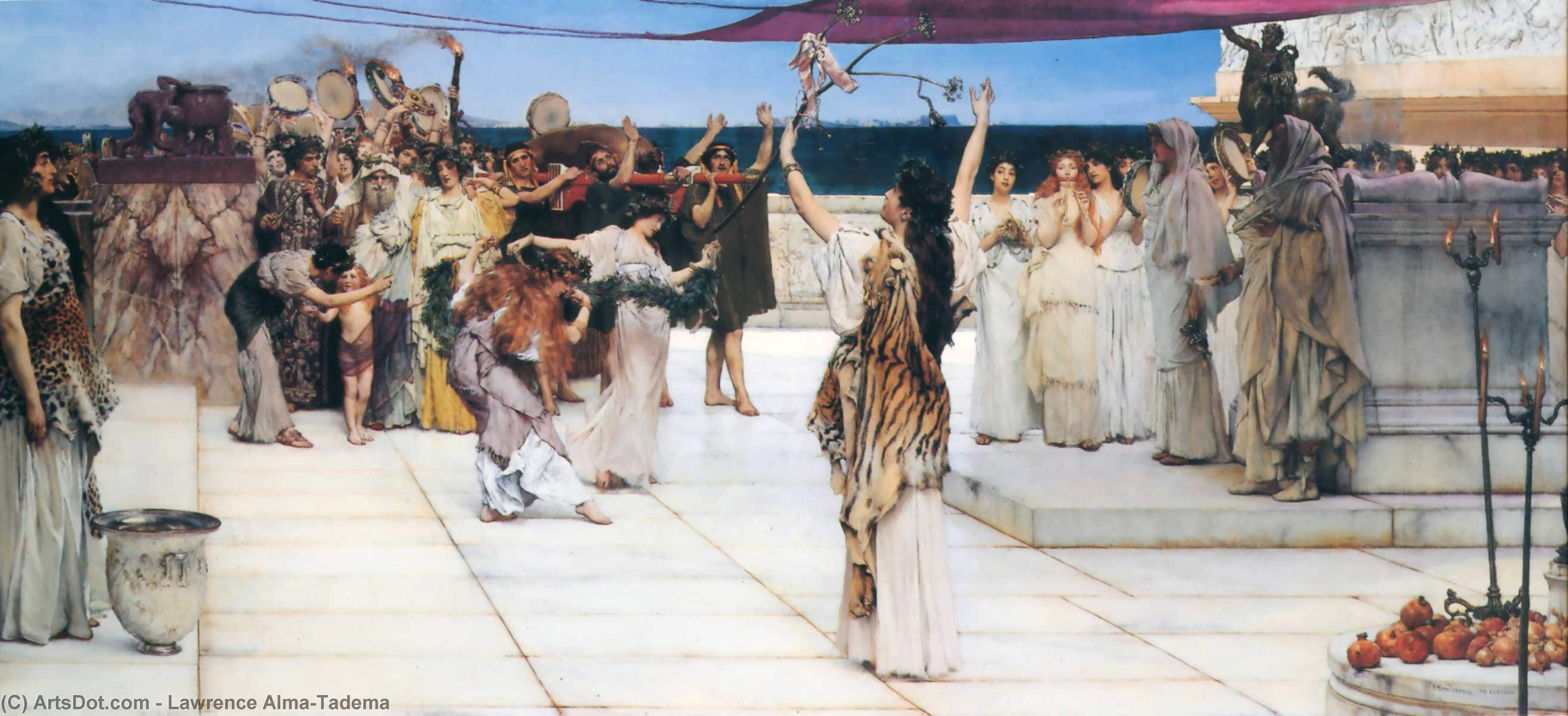 Wikioo.org - สารานุกรมวิจิตรศิลป์ - จิตรกรรม Lawrence Alma-Tadema - A Dedication to Bacchus