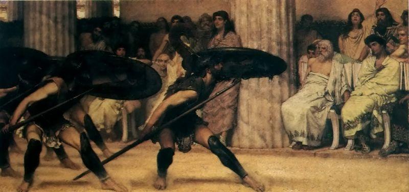 Wikioo.org - The Encyclopedia of Fine Arts - Painting, Artwork by Lawrence Alma-Tadema - A Pyhhric Dance