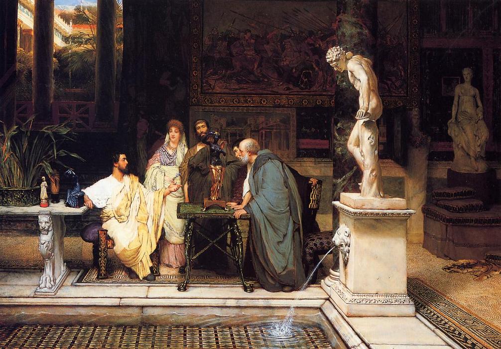 Wikioo.org - The Encyclopedia of Fine Arts - Painting, Artwork by Lawrence Alma-Tadema - A Roman Art Lover