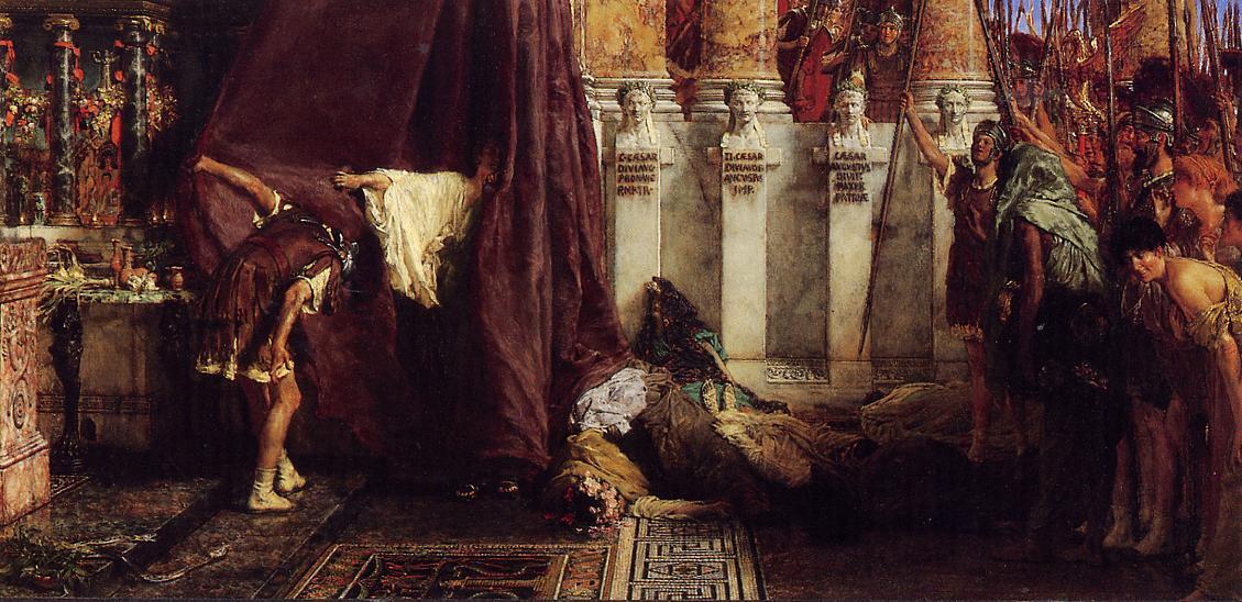 Wikioo.org - The Encyclopedia of Fine Arts - Painting, Artwork by Lawrence Alma-Tadema - Ave, Caesar! Io, Saturnalia!