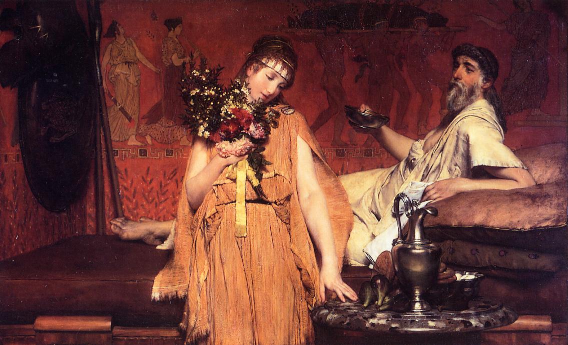 Wikioo.org - Die Enzyklopädie bildender Kunst - Malerei, Kunstwerk von Lawrence Alma-Tadema - zwischen hoffnung und angst