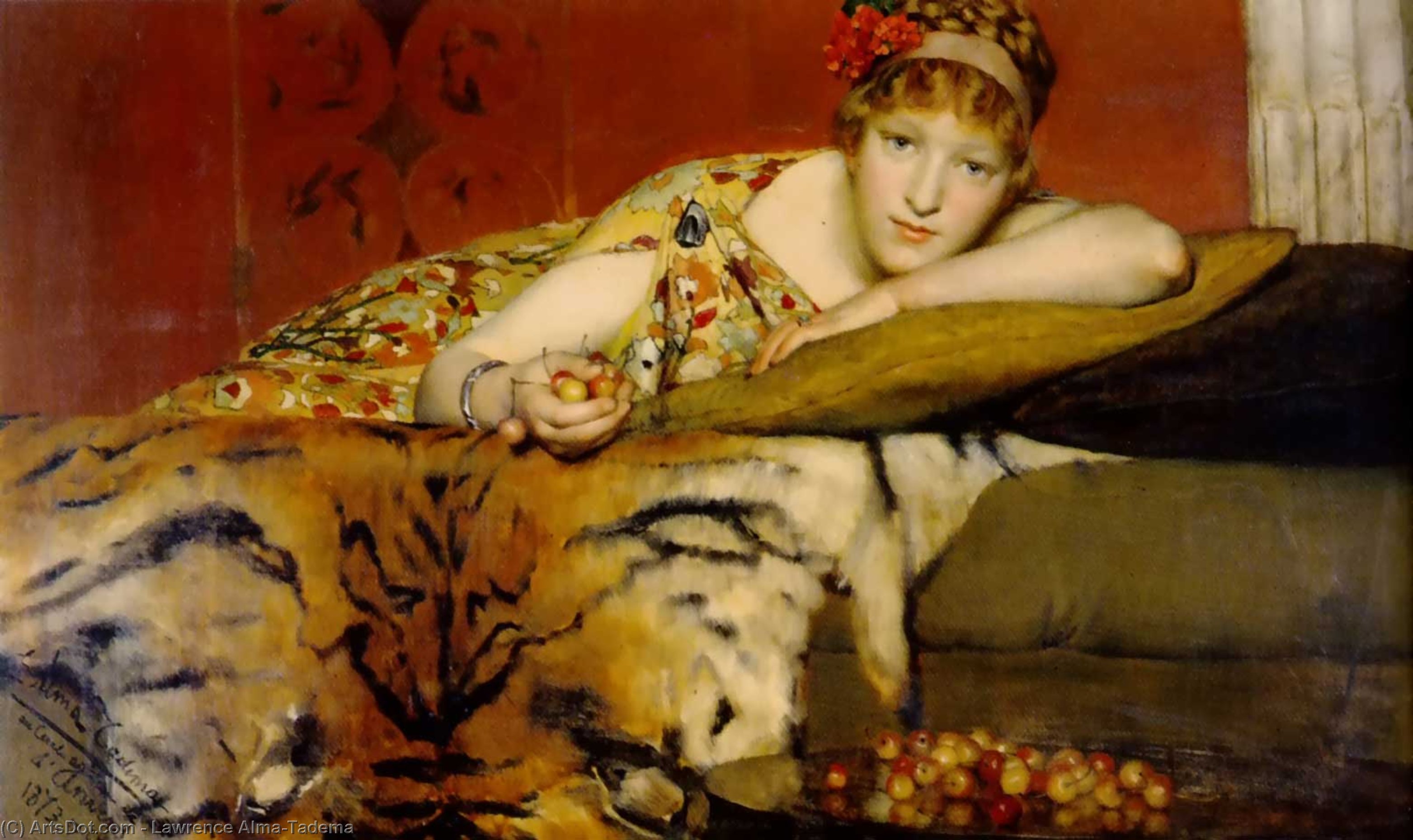 Wikioo.org - The Encyclopedia of Fine Arts - Painting, Artwork by Lawrence Alma-Tadema - Cherries