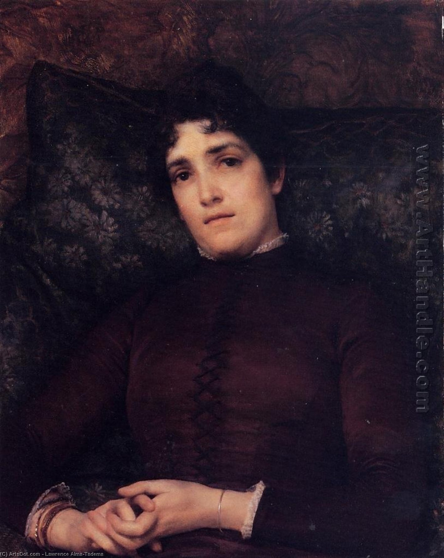 Wikioo.org - The Encyclopedia of Fine Arts - Painting, Artwork by Lawrence Alma-Tadema - Mrs. Frank D. Millet
