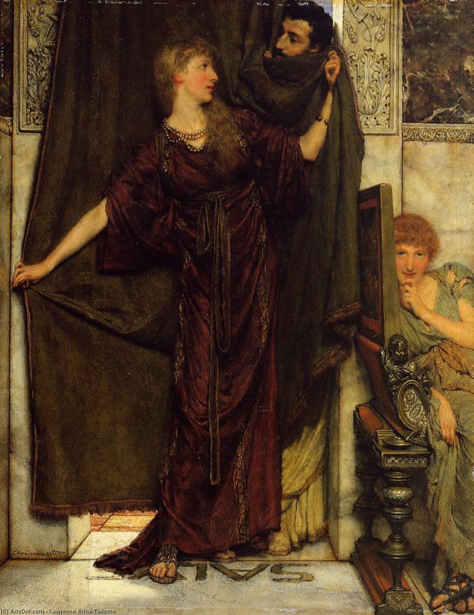 Wikioo.org - The Encyclopedia of Fine Arts - Painting, Artwork by Lawrence Alma-Tadema - Not at Home