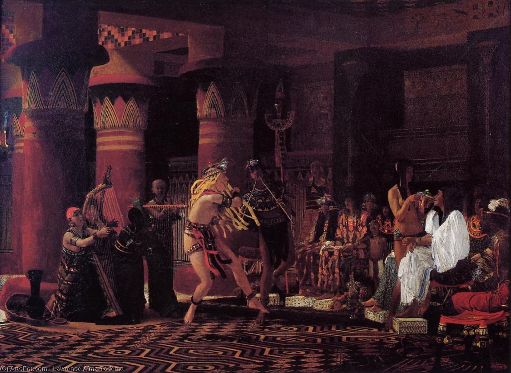 Wikioo.org - The Encyclopedia of Fine Arts - Painting, Artwork by Lawrence Alma-Tadema - Pastimes in Ancient Egypt, 3,000 Years Ago