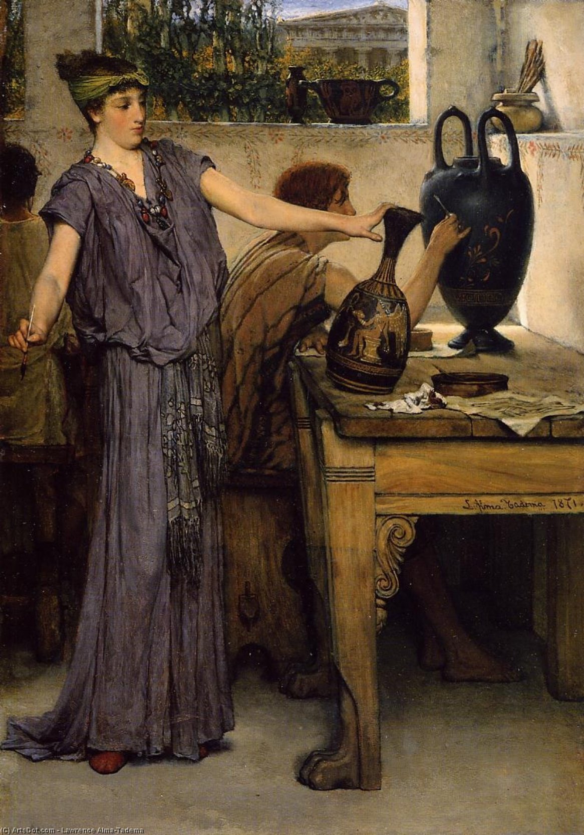 Wikioo.org - The Encyclopedia of Fine Arts - Painting, Artwork by Lawrence Alma-Tadema - Pottery Painting