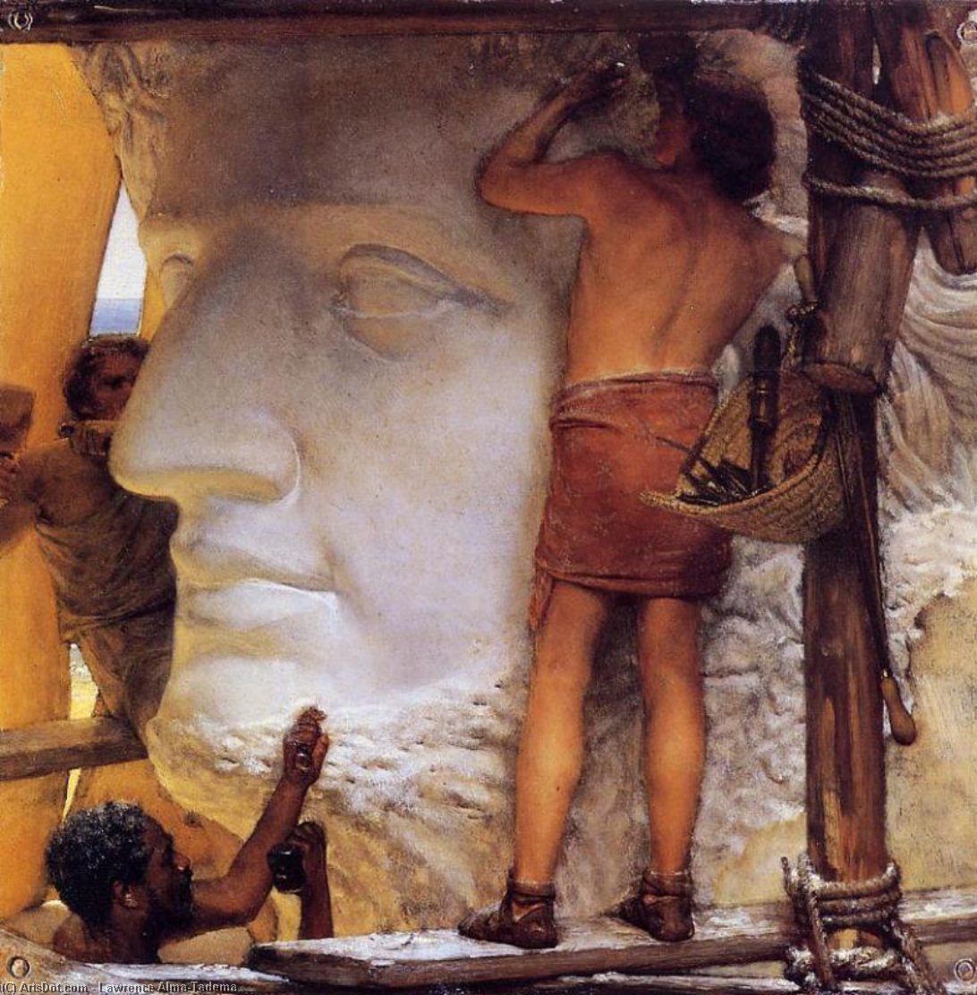 Wikoo.org - موسوعة الفنون الجميلة - اللوحة، العمل الفني Lawrence Alma-Tadema - Sculptors in Ancient Rome