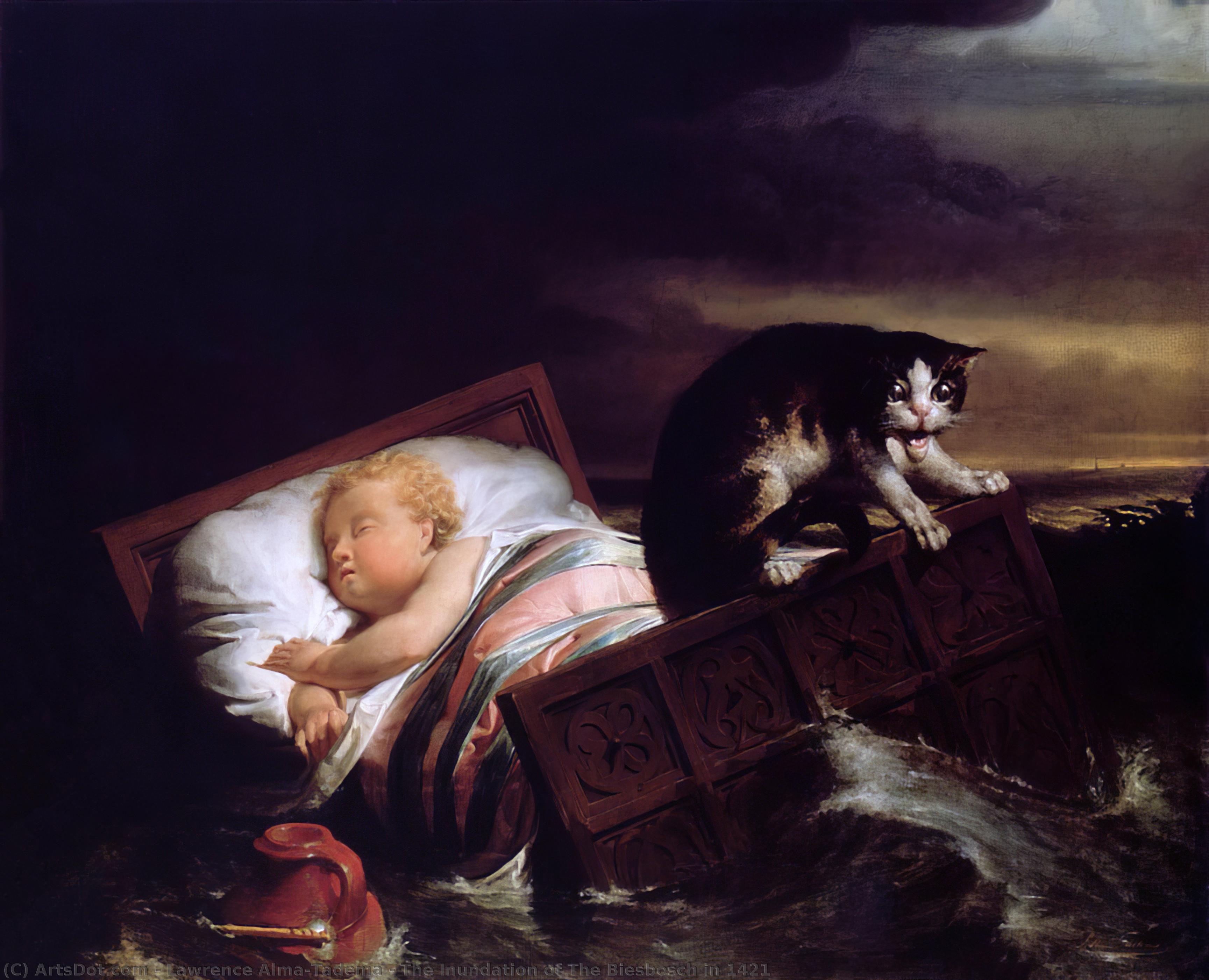 WikiOO.org - אנציקלופדיה לאמנויות יפות - ציור, יצירות אמנות Lawrence Alma-Tadema - The Inundation of The Biesbosch in 1421