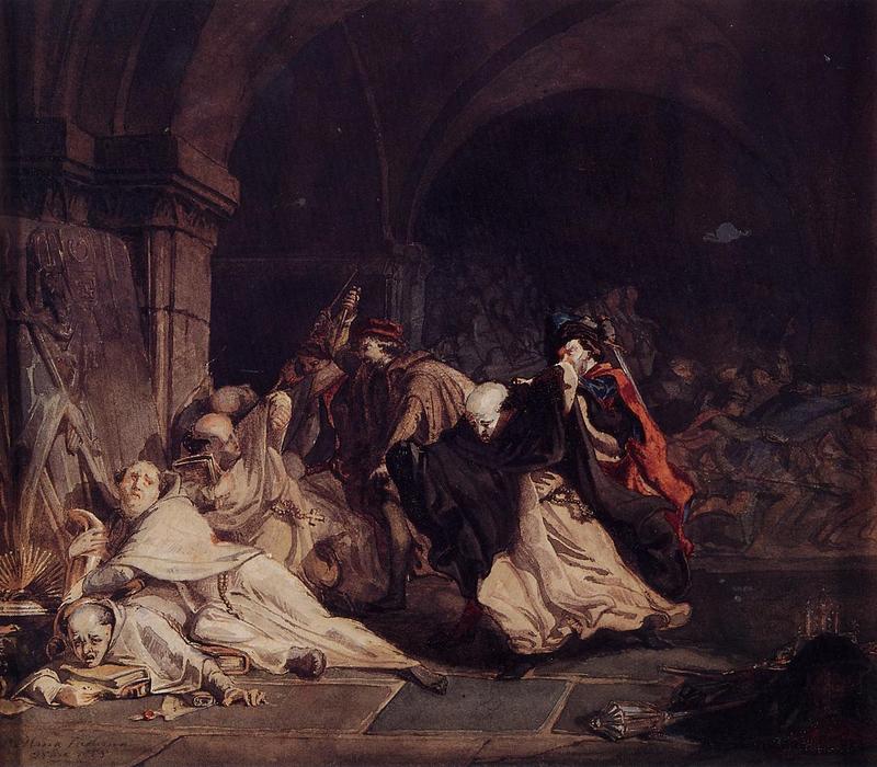 Wikioo.org – L'Encyclopédie des Beaux Arts - Peinture, Oeuvre de Lawrence Alma-Tadema - Le massacre des moines de Tamond