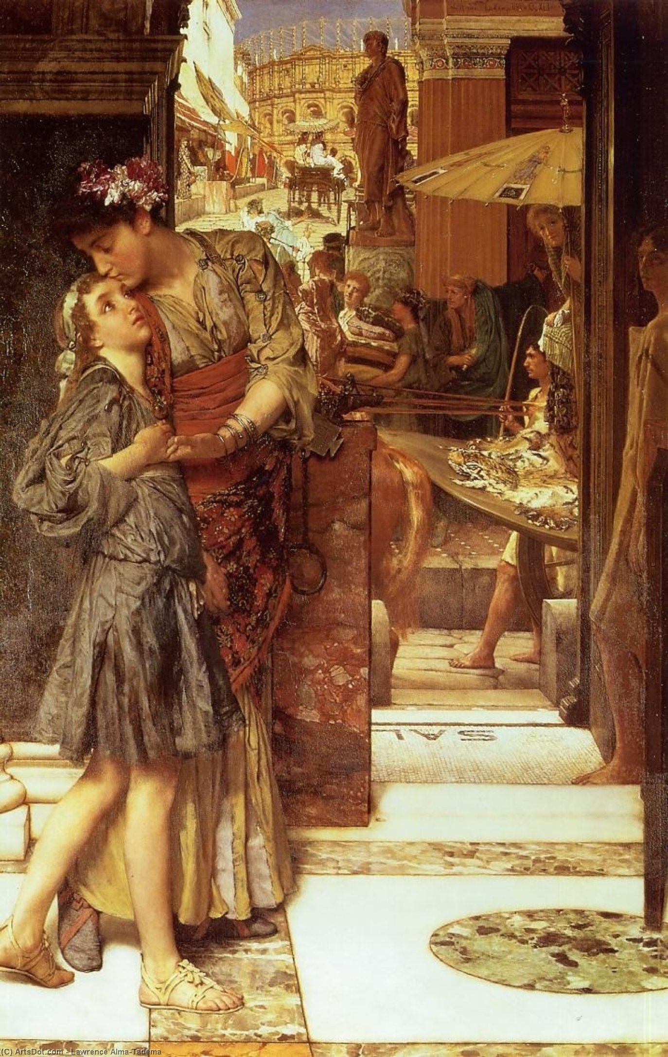 WikiOO.org - Encyclopedia of Fine Arts - Malba, Artwork Lawrence Alma-Tadema - The Parting Kiss