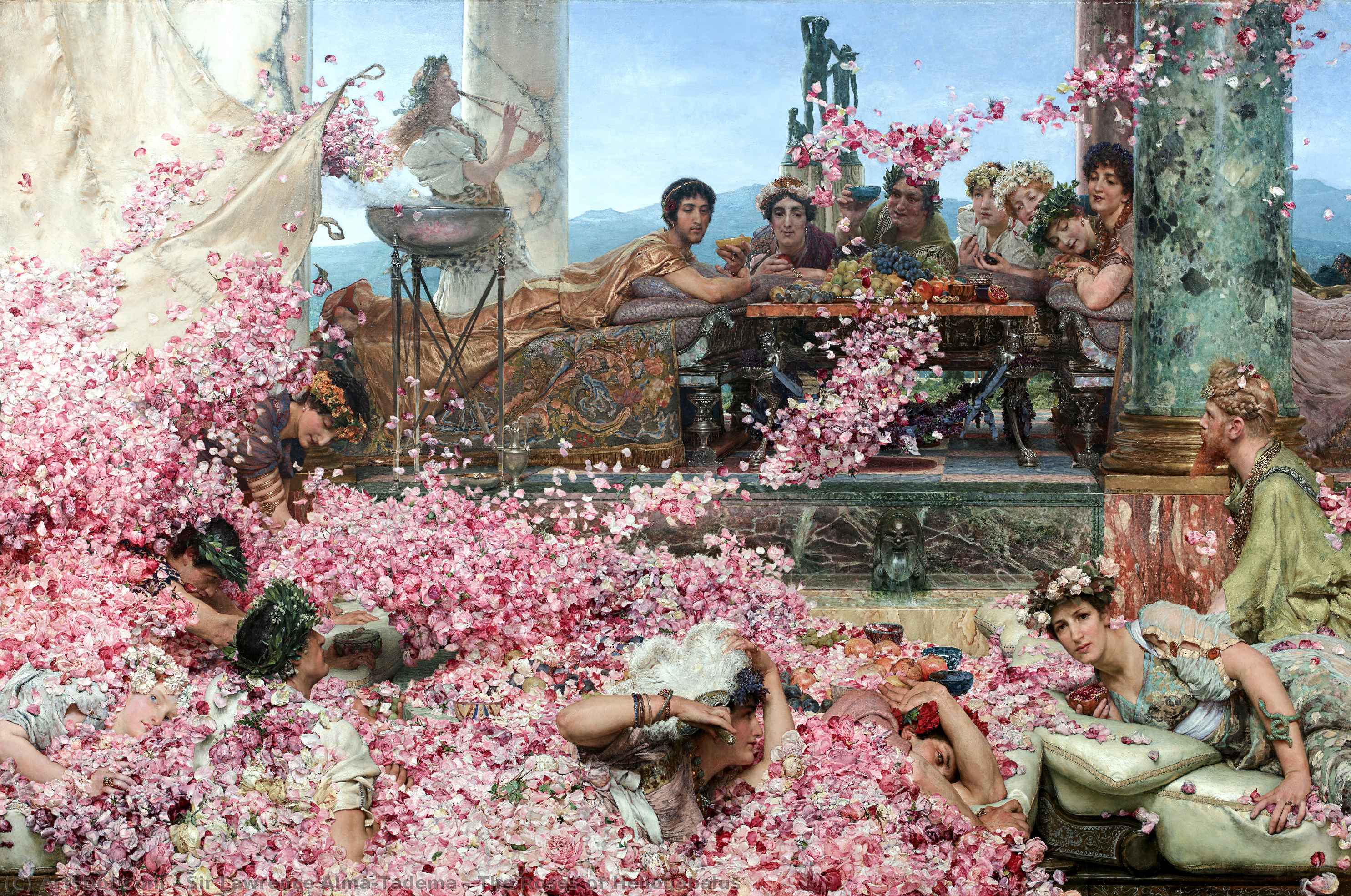 Wikioo.org - The Encyclopedia of Fine Arts - Painting, Artwork by Lawrence Alma-Tadema - The Roses of Heliogabalus