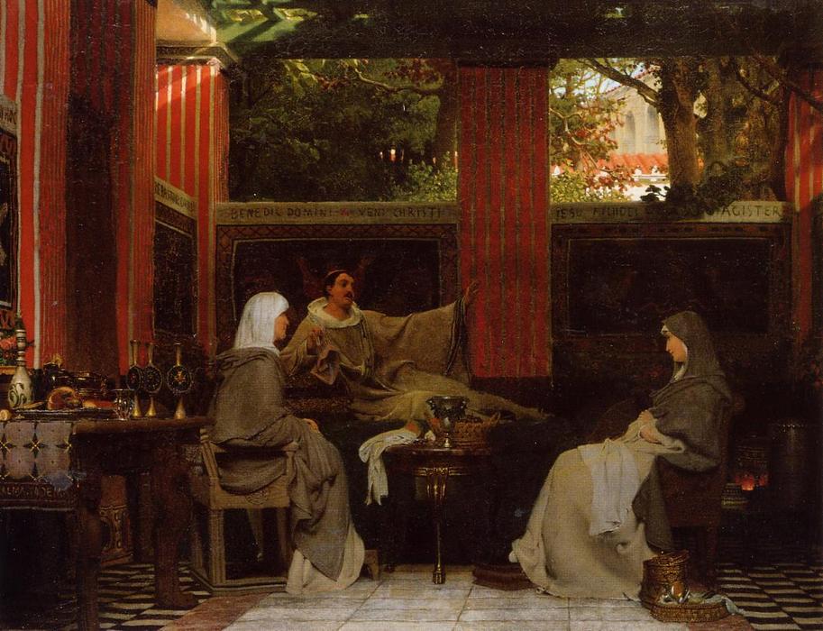 Wikioo.org - The Encyclopedia of Fine Arts - Painting, Artwork by Lawrence Alma-Tadema - Venantius Fortunatus Reading His Poems to Radegonda VI