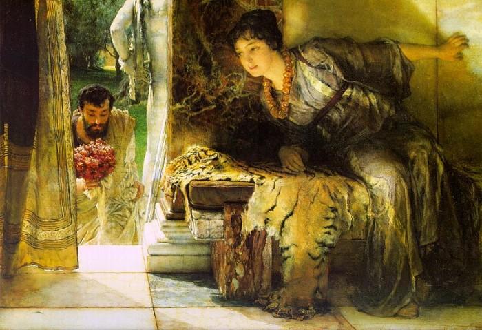 Wikioo.org - The Encyclopedia of Fine Arts - Painting, Artwork by Lawrence Alma-Tadema - Welcome Footsteps