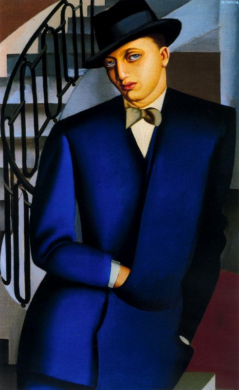 WikiOO.org - Güzel Sanatlar Ansiklopedisi - Resim, Resimler Tamara De Lempicka - Le marquis d'Afflitto sur l'escalier