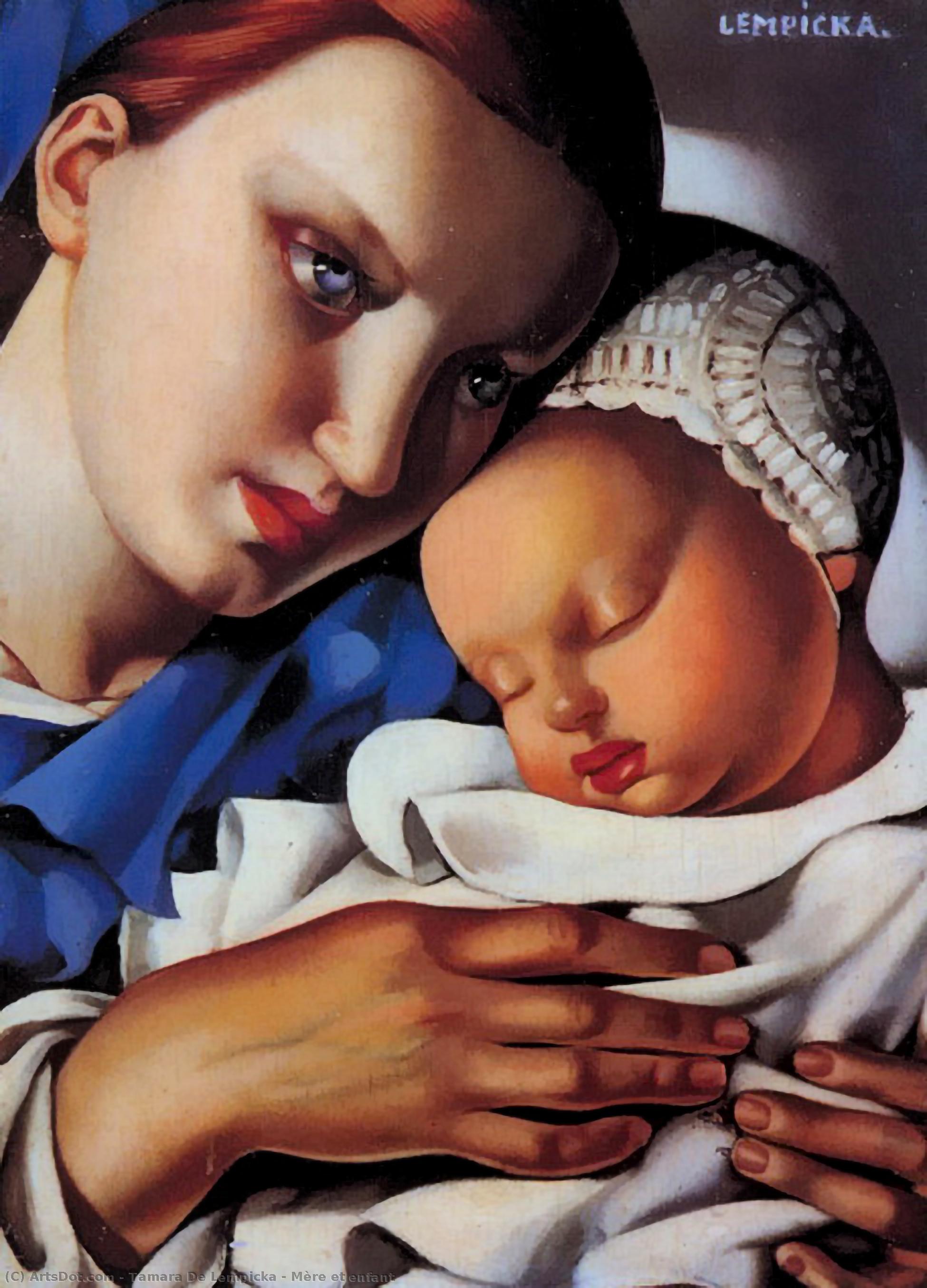 WikiOO.org - Encyclopedia of Fine Arts - Lukisan, Artwork Tamara De Lempicka - Mère et enfant