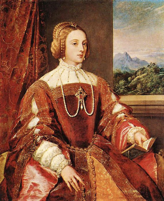 Wikioo.org - The Encyclopedia of Fine Arts - Painting, Artwork by Tiziano Vecellio (Titian) - Empress Isabel of Portugal