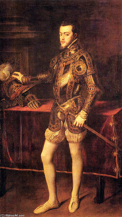 WikiOO.org - Enciclopedia of Fine Arts - Pictura, lucrări de artă Tiziano Vecellio (Titian) - Philipp II, as Prince