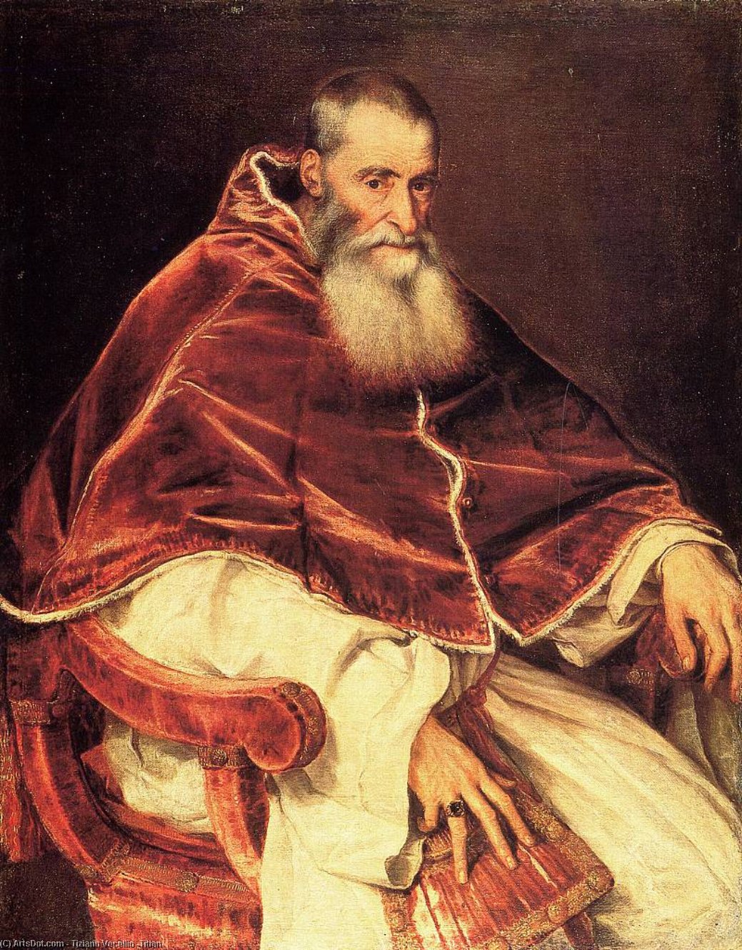 WikiOO.org - 百科事典 - 絵画、アートワーク Tiziano Vecellio (Titian) - ローマ教皇 ポール