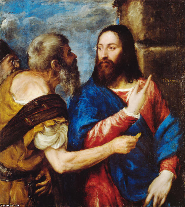 WikiOO.org - 백과 사전 - 회화, 삽화 Tiziano Vecellio (Titian) - The Tribute Money 1