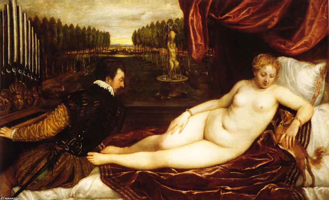 Wikioo.org - The Encyclopedia of Fine Arts - Painting, Artwork by Tiziano Vecellio (Titian) - Venus with Organist