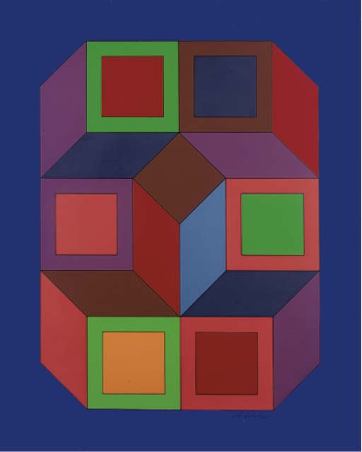 Wikioo.org - The Encyclopedia of Fine Arts - Painting, Artwork by Victor Vasarely - Abstract Composition 12
