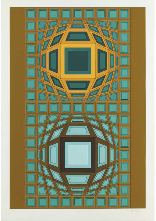 WikiOO.org - Енциклопедия за изящни изкуства - Живопис, Произведения на изкуството Victor Vasarely - Abstract Composition 33