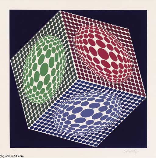 Wikioo.org - The Encyclopedia of Fine Arts - Painting, Artwork by Victor Vasarely - Abstract composition