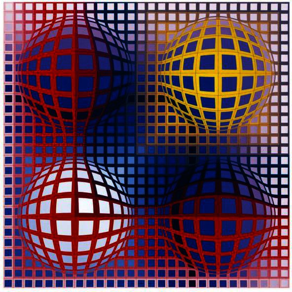 Wikioo.org - The Encyclopedia of Fine Arts - Painting, Artwork by Victor Vasarely - Arny-Vega-Negy