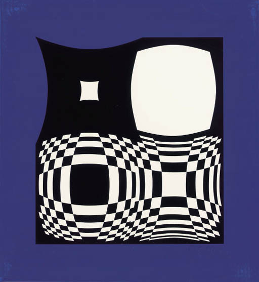 Wikioo.org - The Encyclopedia of Fine Arts - Painting, Artwork by Victor Vasarely - Black and White Composition