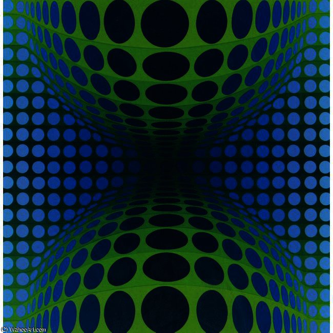 Wikioo.org - The Encyclopedia of Fine Arts - Painting, Artwork by Victor Vasarely - Circles In Perspective