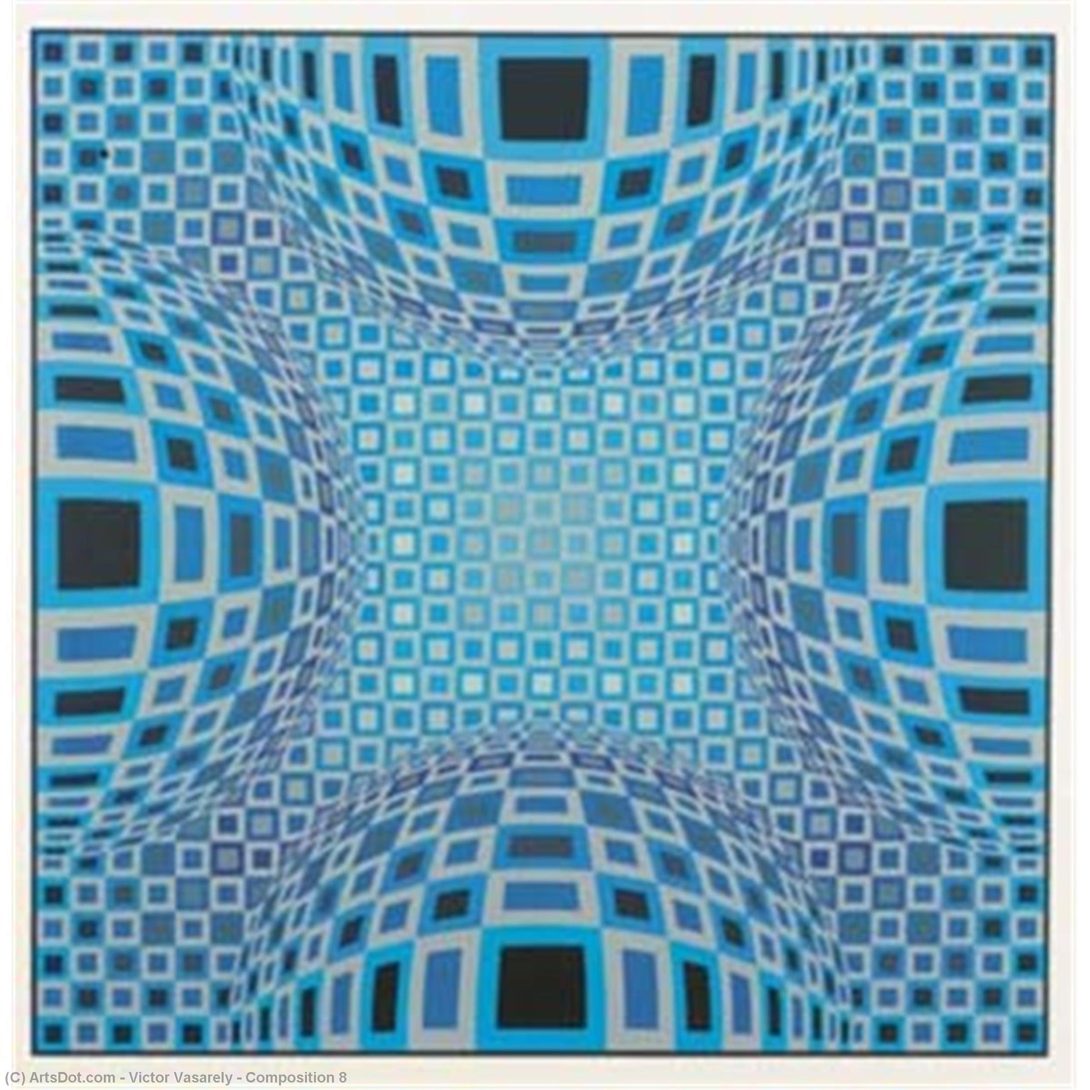 WikiOO.org - Encyclopedia of Fine Arts - Maleri, Artwork Victor Vasarely - Composition 8