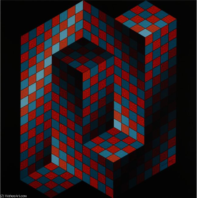 Wikioo.org - The Encyclopedia of Fine Arts - Painting, Artwork by Victor Vasarely - GESTALT 1