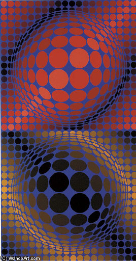 Wikioo.org - The Encyclopedia of Fine Arts - Painting, Artwork by Victor Vasarely - Hiouz