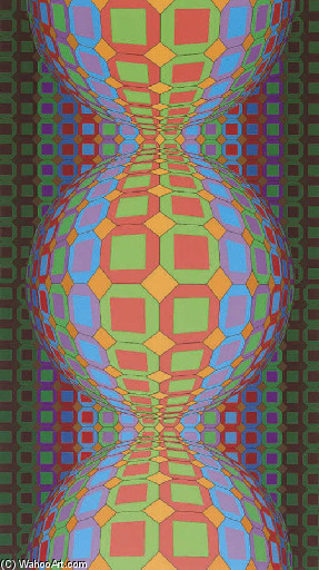 Wikioo.org - The Encyclopedia of Fine Arts - Painting, Artwork by Victor Vasarely - Kaaba