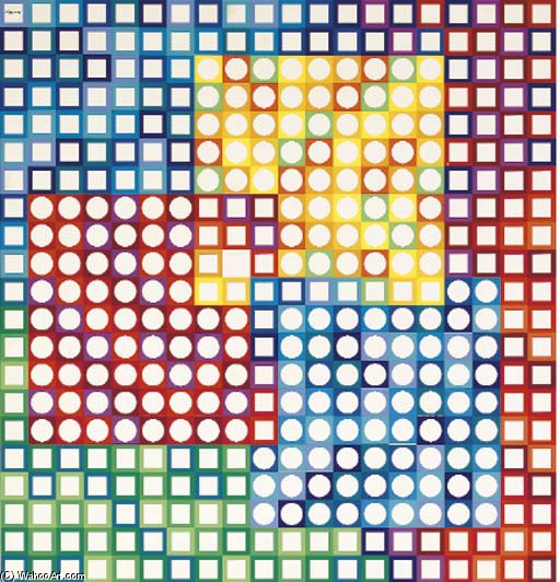 Wikioo.org - The Encyclopedia of Fine Arts - Painting, Artwork by Victor Vasarely - Kanta Orion Blanc Positive
