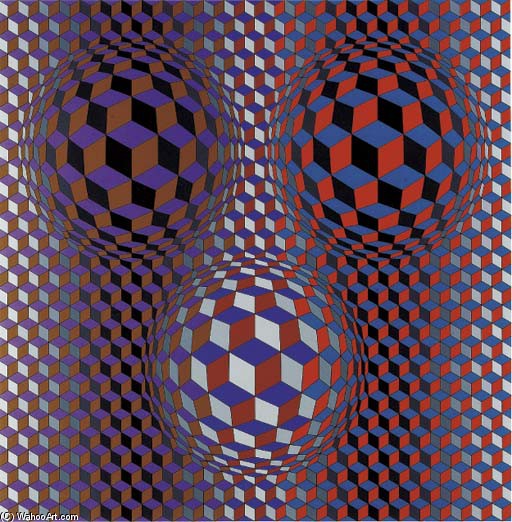 Wikioo.org - The Encyclopedia of Fine Arts - Painting, Artwork by Victor Vasarely - Konjunction