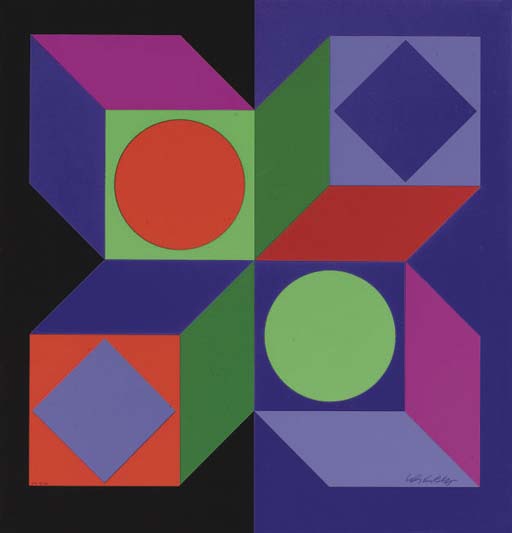 Wikioo.org - The Encyclopedia of Fine Arts - Painting, Artwork by Victor Vasarely - Lapidre Caruegue
