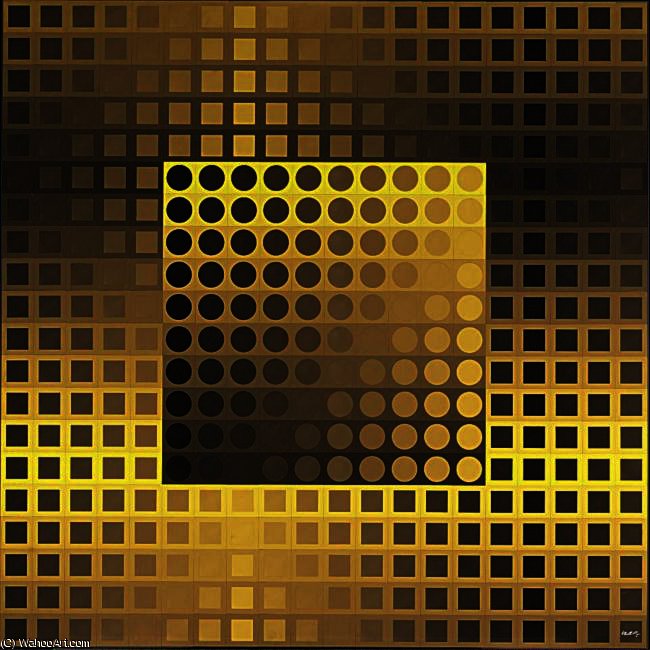 Wikioo.org - The Encyclopedia of Fine Arts - Painting, Artwork by Victor Vasarely - Monocolor Yellow