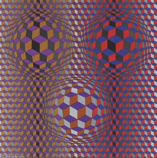 Wikioo.org - The Encyclopedia of Fine Arts - Painting, Artwork by Victor Vasarely - Nebulus II